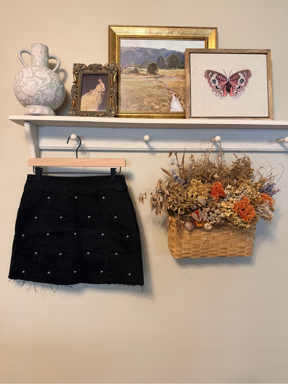 Topshop Black Studded Mini Skirt